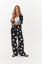 Pantalon large à pois chanceux