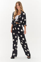 Pantalon large à pois chanceux