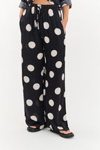 Pantalon large à pois chanceux