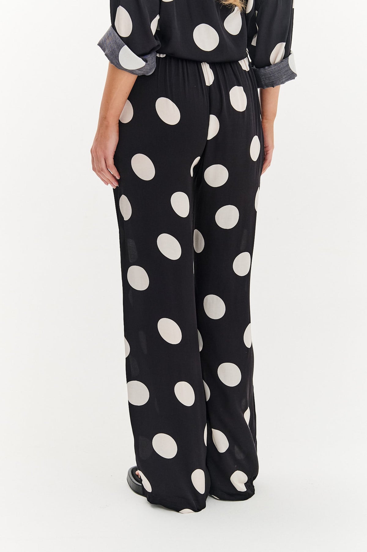 Pantalon large à pois chanceux