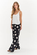 Pantalon large à pois chanceux