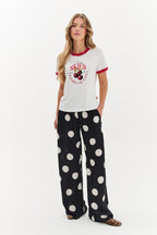 Pantalon large à pois chanceux