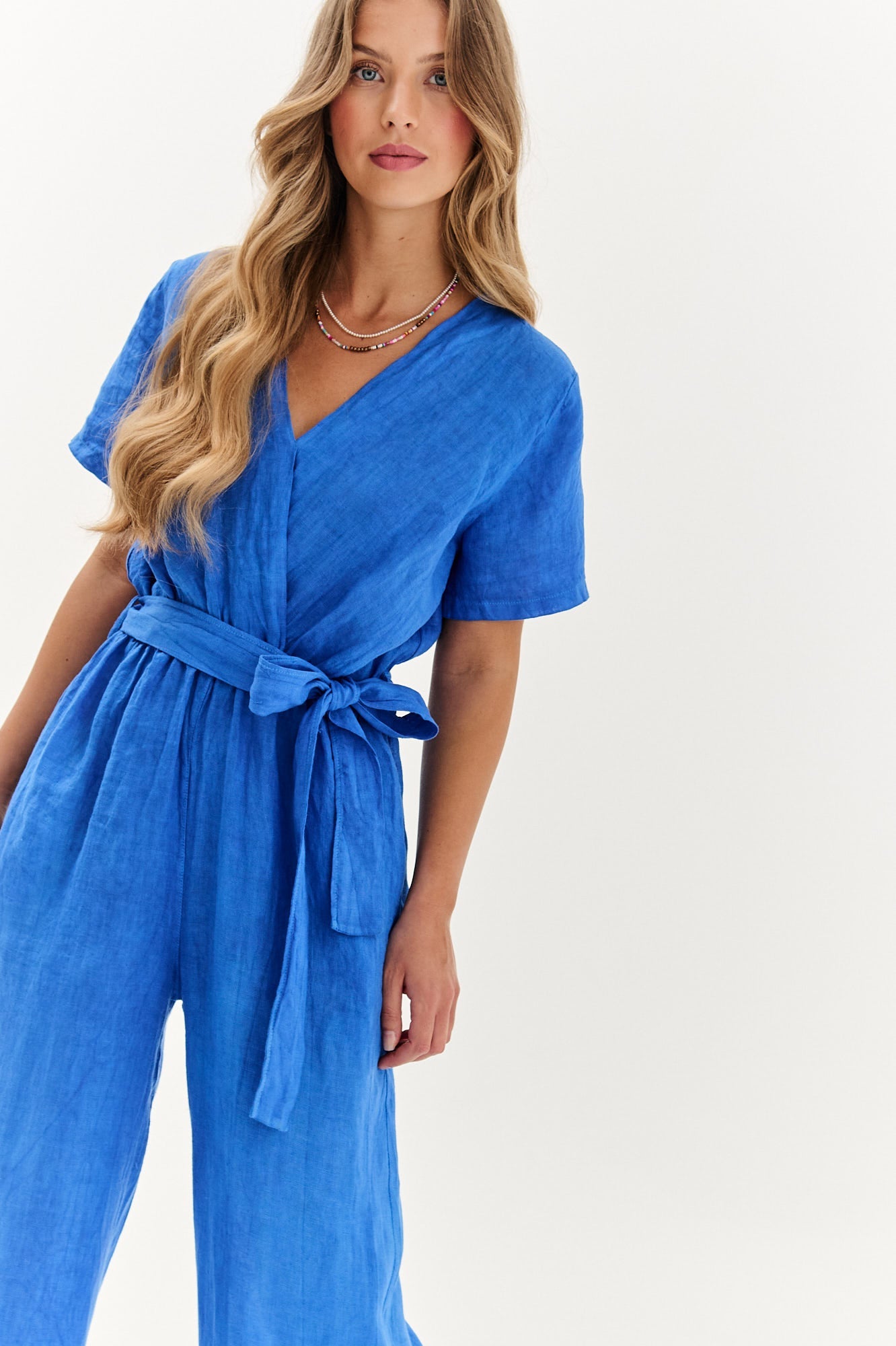 Blue Margarita linen jumpsuit