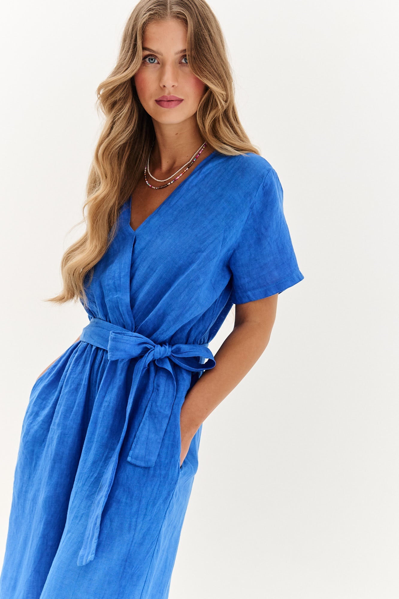 Blue Margarita linen jumpsuit