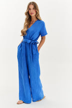 Blue Margarita linen jumpsuit