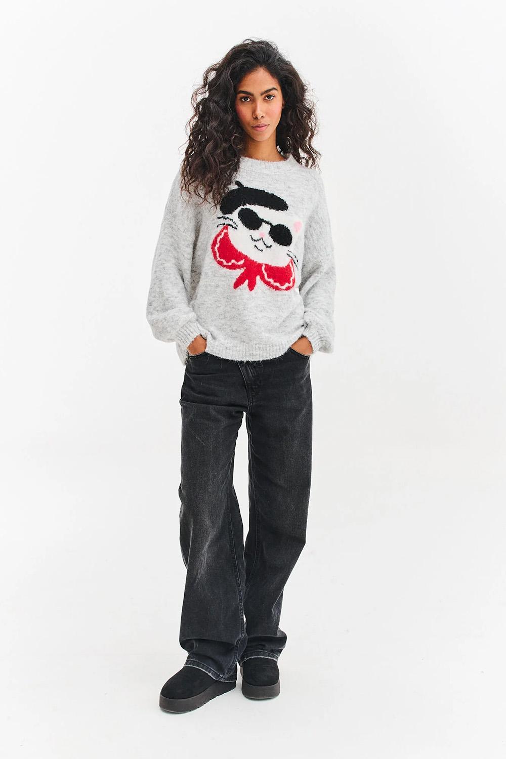 Französischer Purrfect Pullover