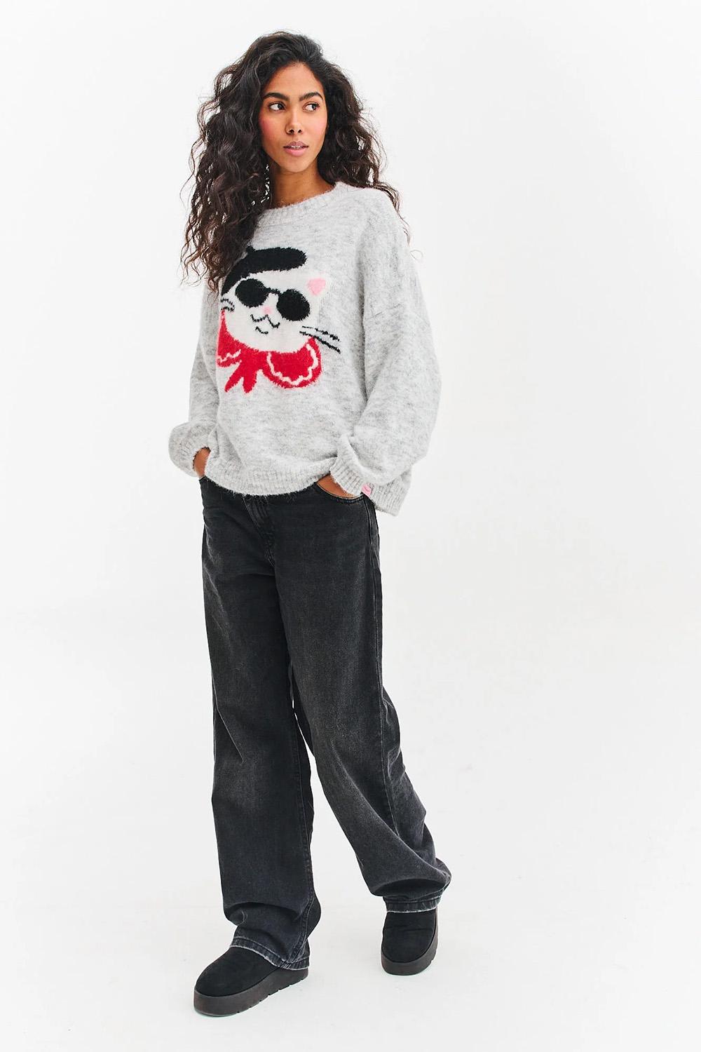 Französischer Purrfect Pullover