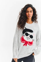 Französischer Purrfect Pullover