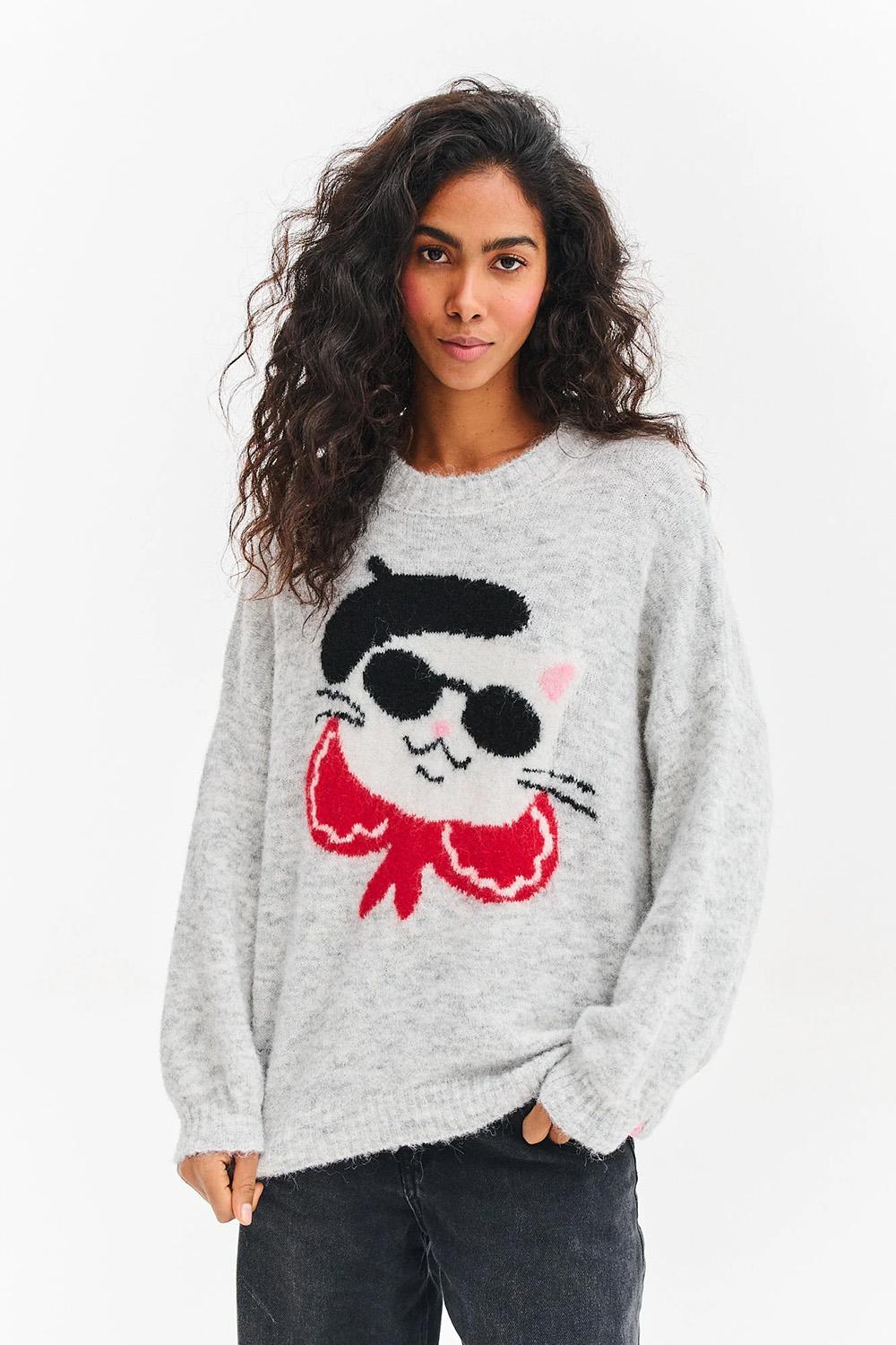 Französischer Purrfect Pullover