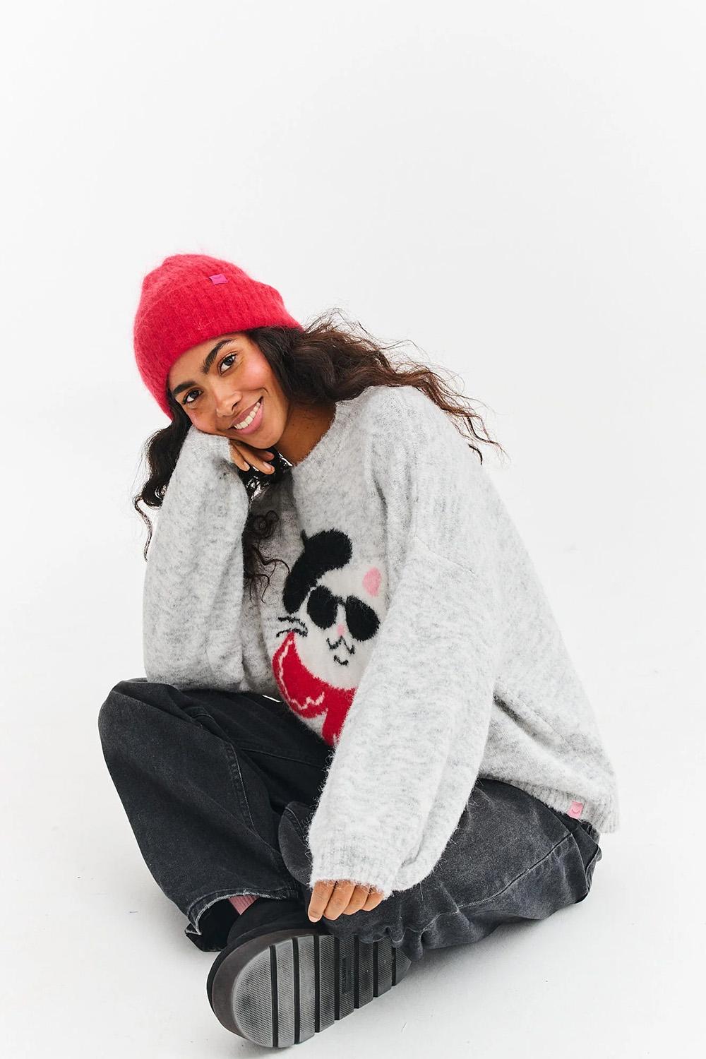 Französischer Purrfect Pullover