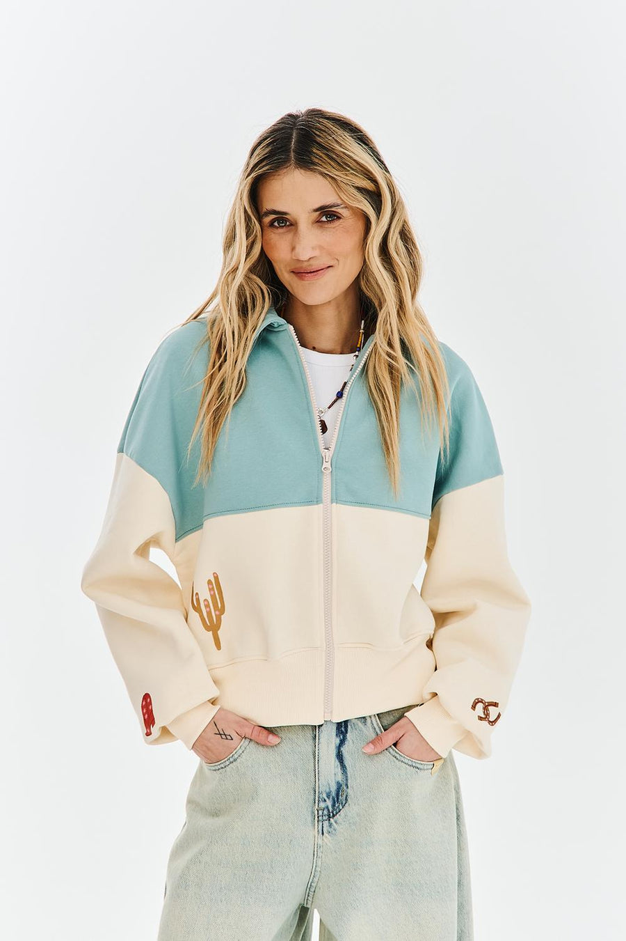 Hanorac Cowgirl Club cu fermoar