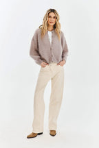 Kardigan Oatmeal Latte Mohair