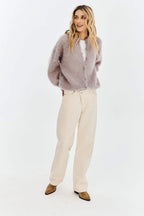 Kardigan Oatmeal Latte Mohair