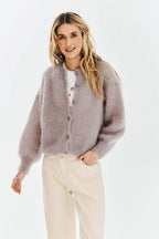 Kardigan Oatmeal Latte Mohair