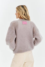 Kardigan Oatmeal Latte Mohair