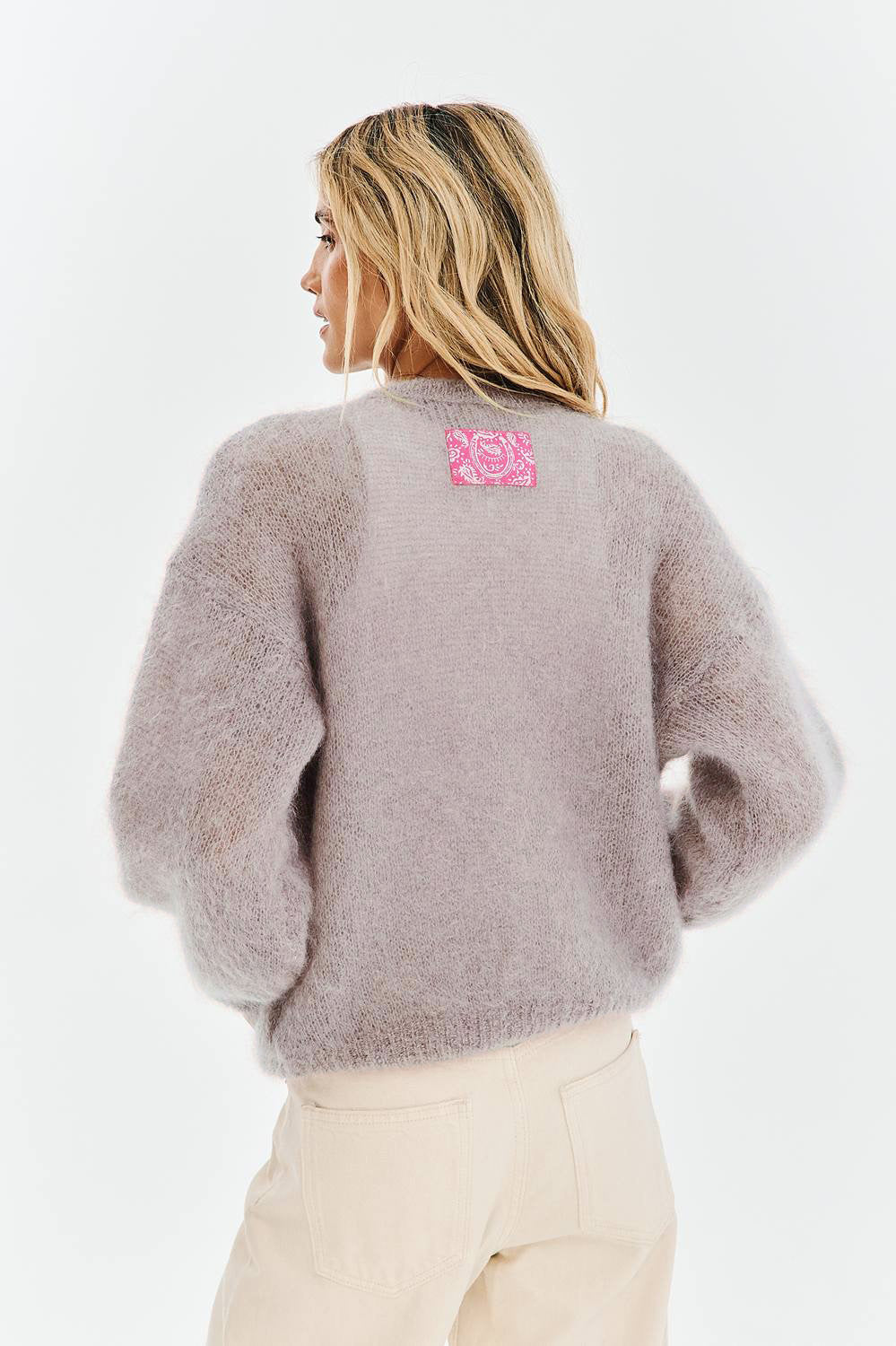 Kardigan Oatmeal Latte Mohair