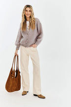 Kardigan Oatmeal Latte Mohair