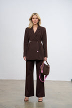 Brown Muse waisted blazer