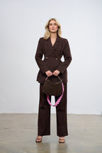 Brown Muse waisted blazer