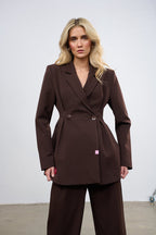 Brown Muse waisted blazer