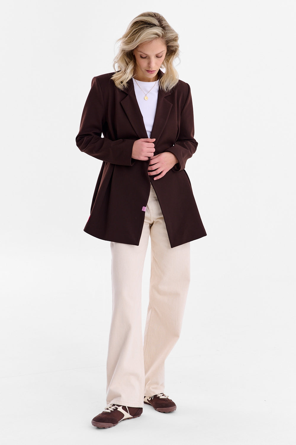 Brown Muse waisted blazer