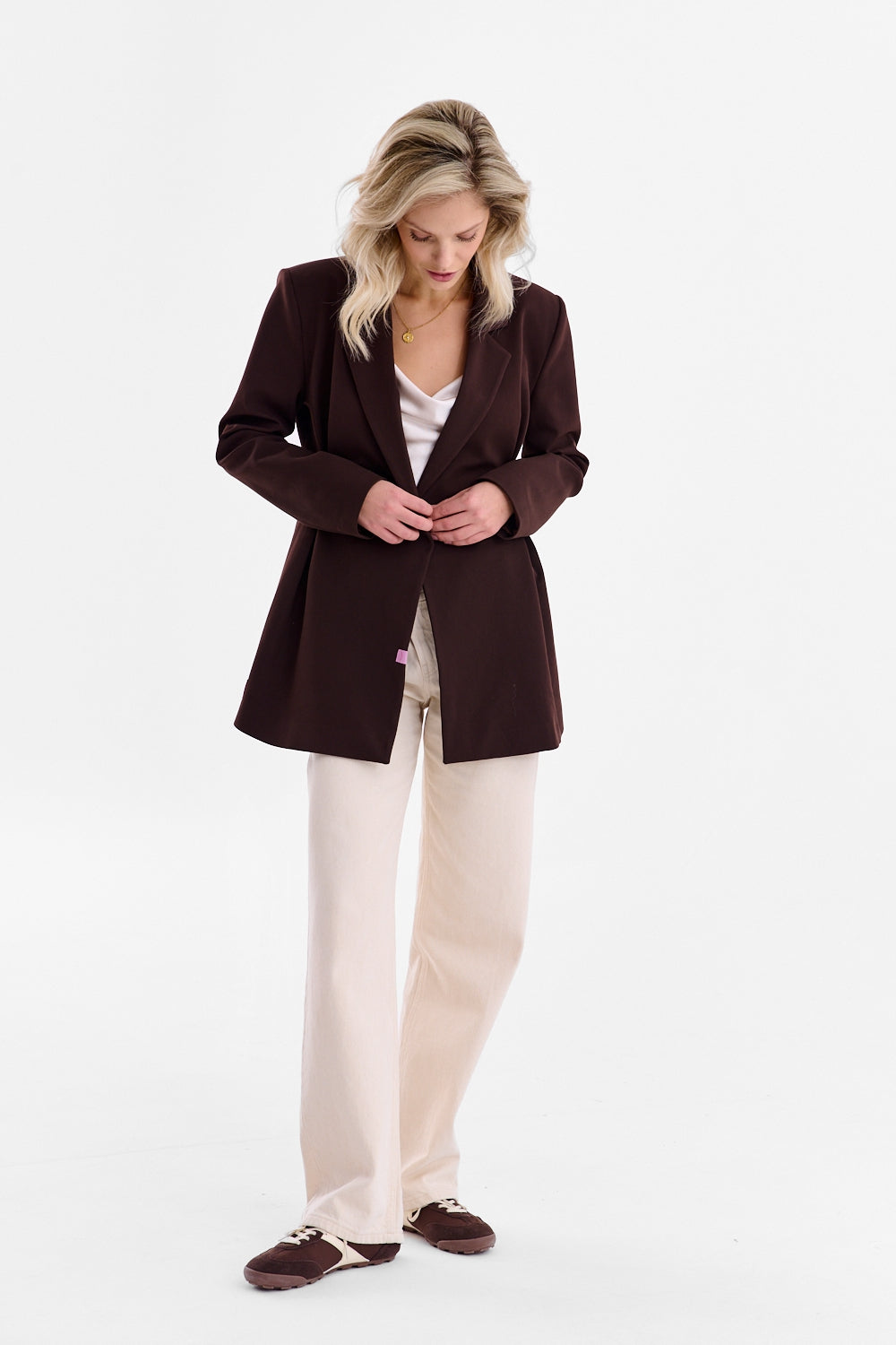 Brown Muse waisted blazer