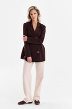 Brown Muse waisted blazer