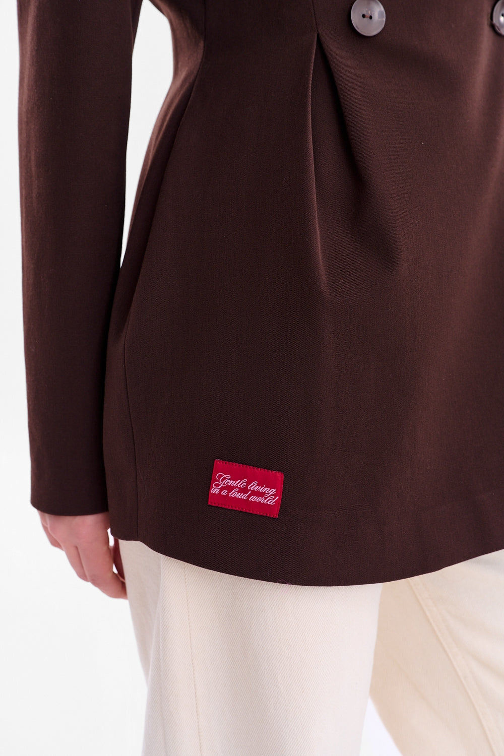 Brown Muse waisted blazer