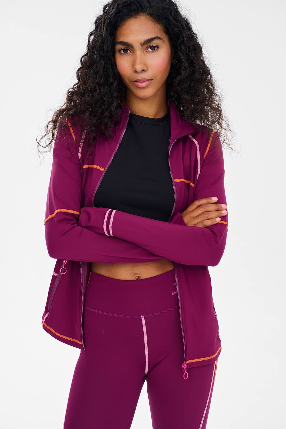 Berry Strong Button-Down Long-Sleeve Shirt