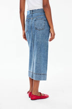 Blue Tale Midi Denim Skirt