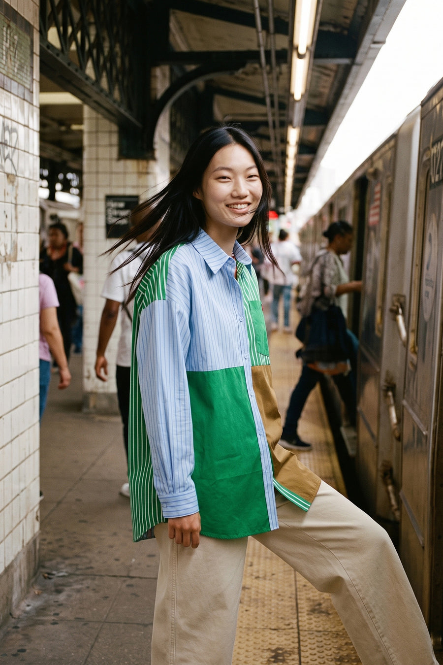 No Consensus Mixed-Fabric Shirt