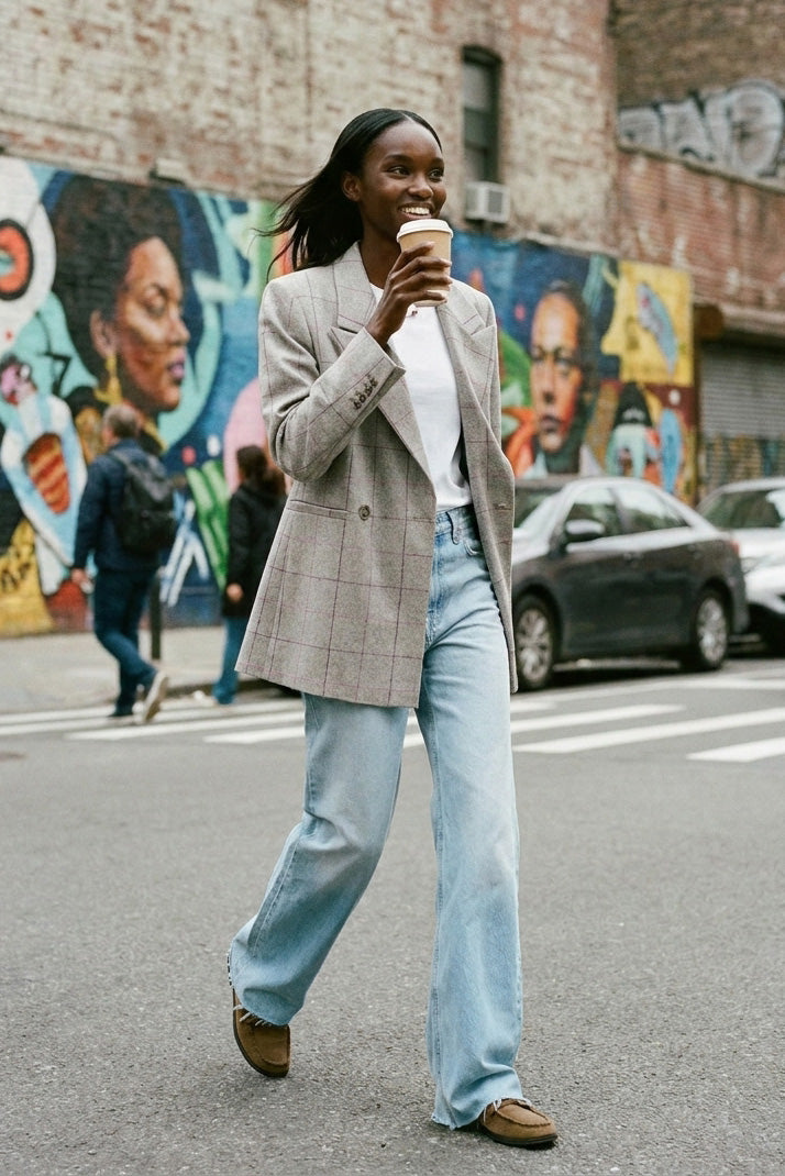 Checked Out Wool Blazer