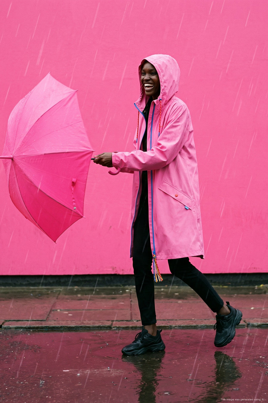 Sugar Rose Long Raincoat