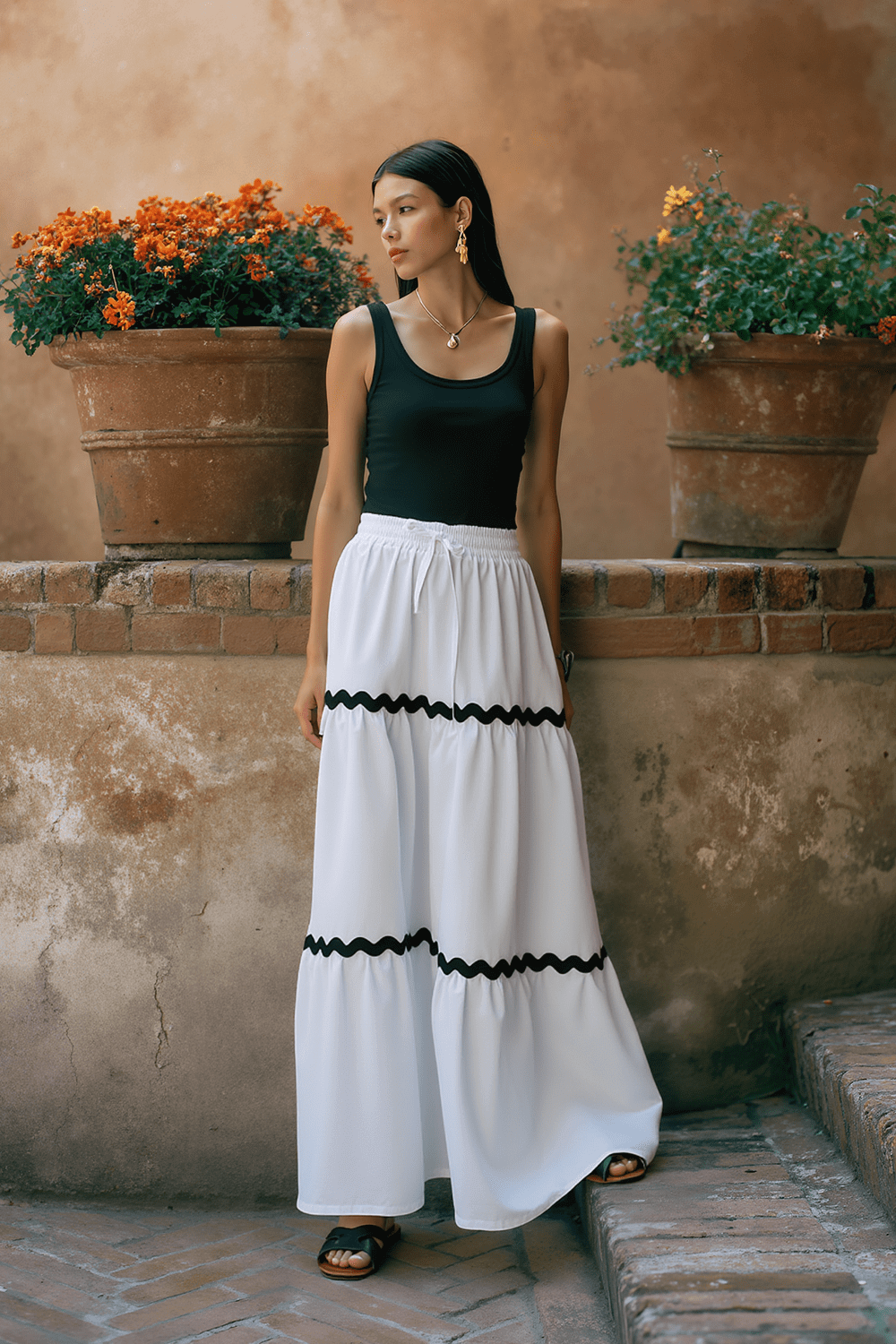 Fustă maxi Wave Dancer