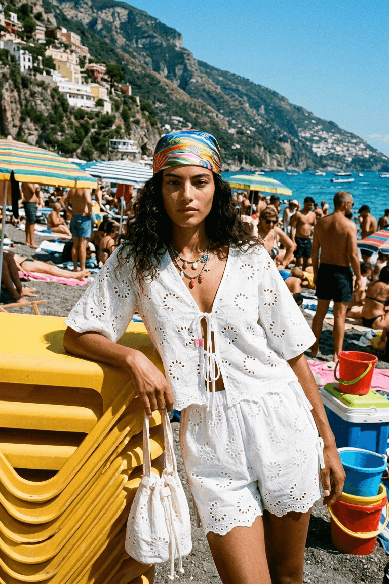 Blanc Riviera Openwork Shorts