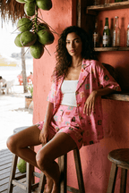 Villa Tiles Leinenshorts