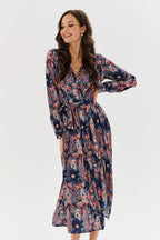 Rochie lungă The Frozen Lilly cu talie accentuată