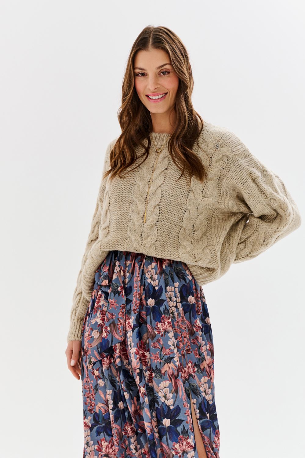 Rochie lungă The Frozen Lilly cu talie accentuată