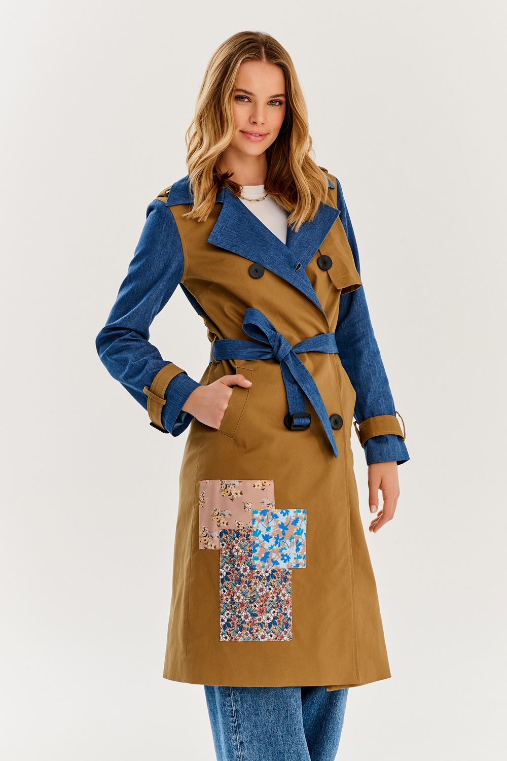 Blue Moon klassischer Trenchcoat