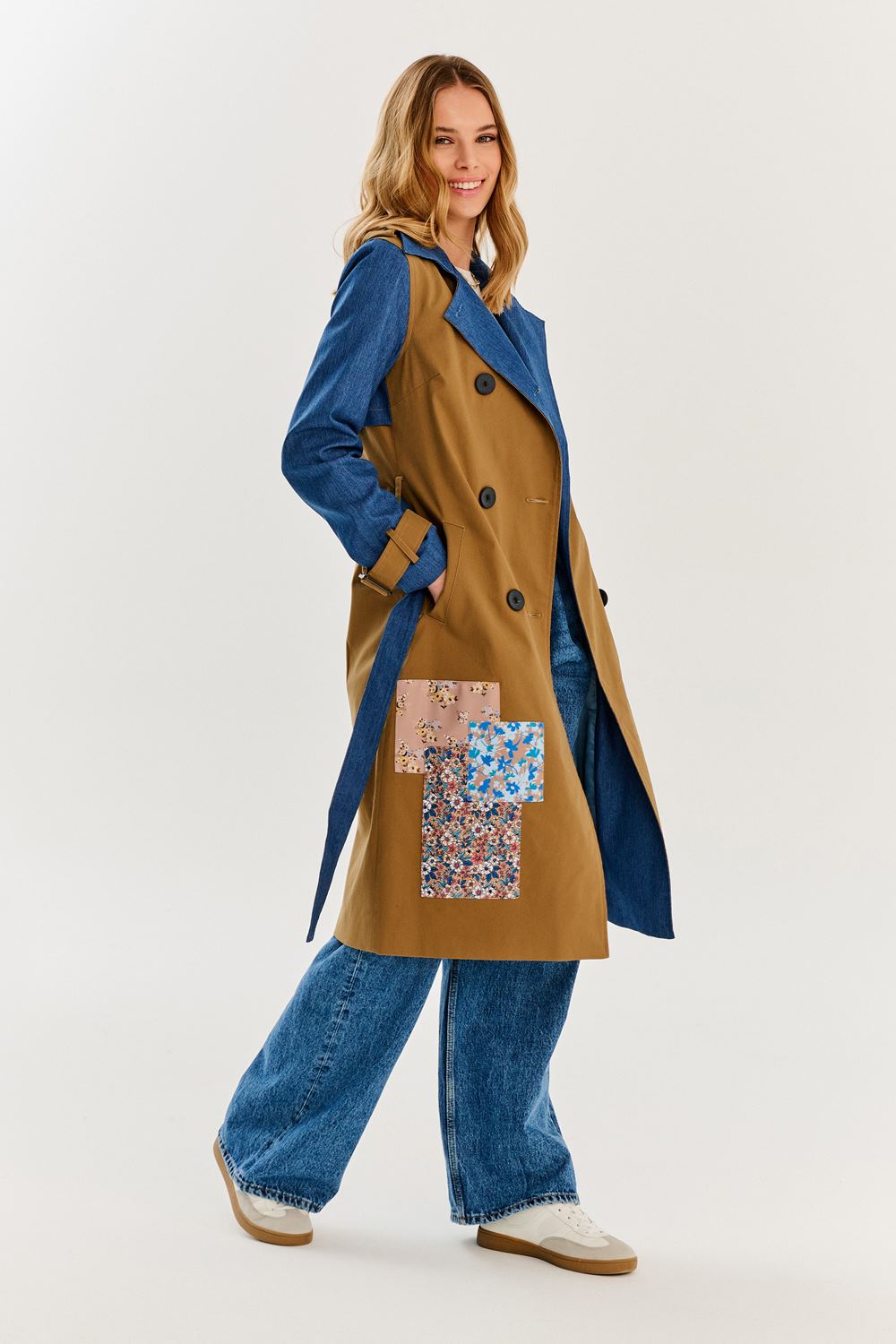 Blue Moon klassischer Trenchcoat