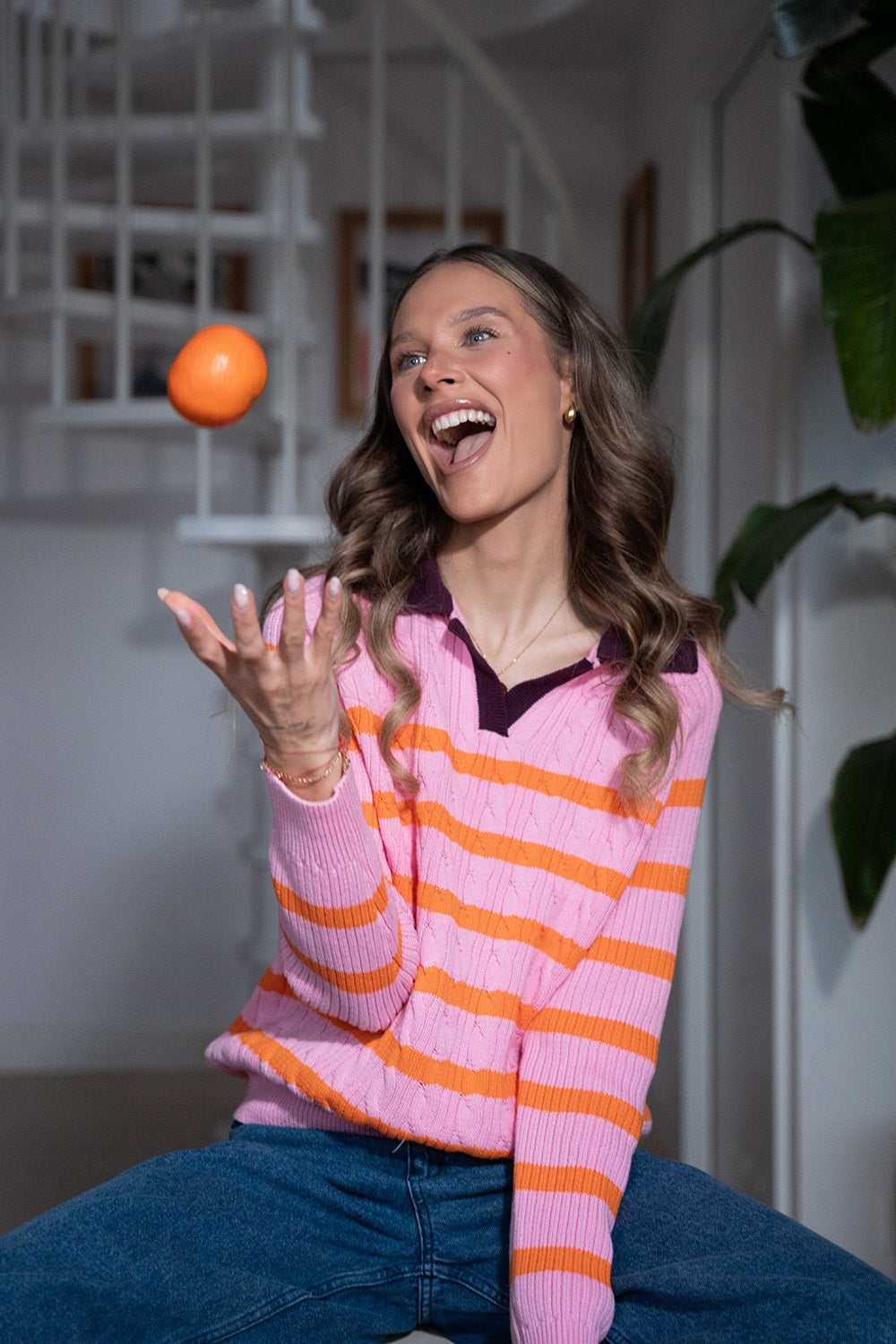 Pink Cloud polo sweater