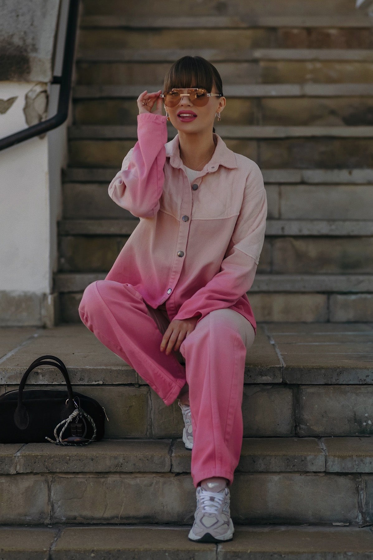 Pantaloni din denim Strawberry Bubblegum