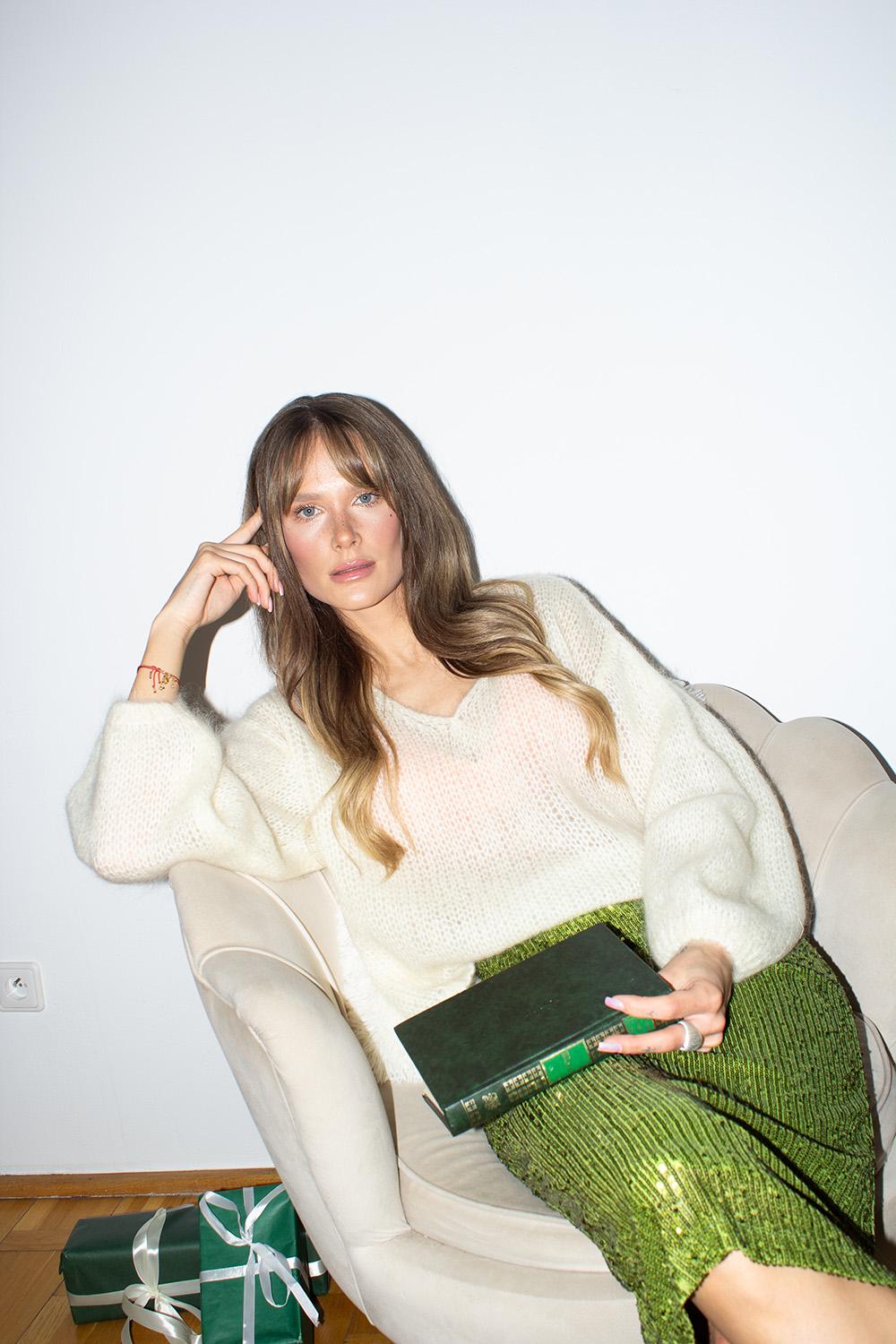 Frosted Matcha sequin dress