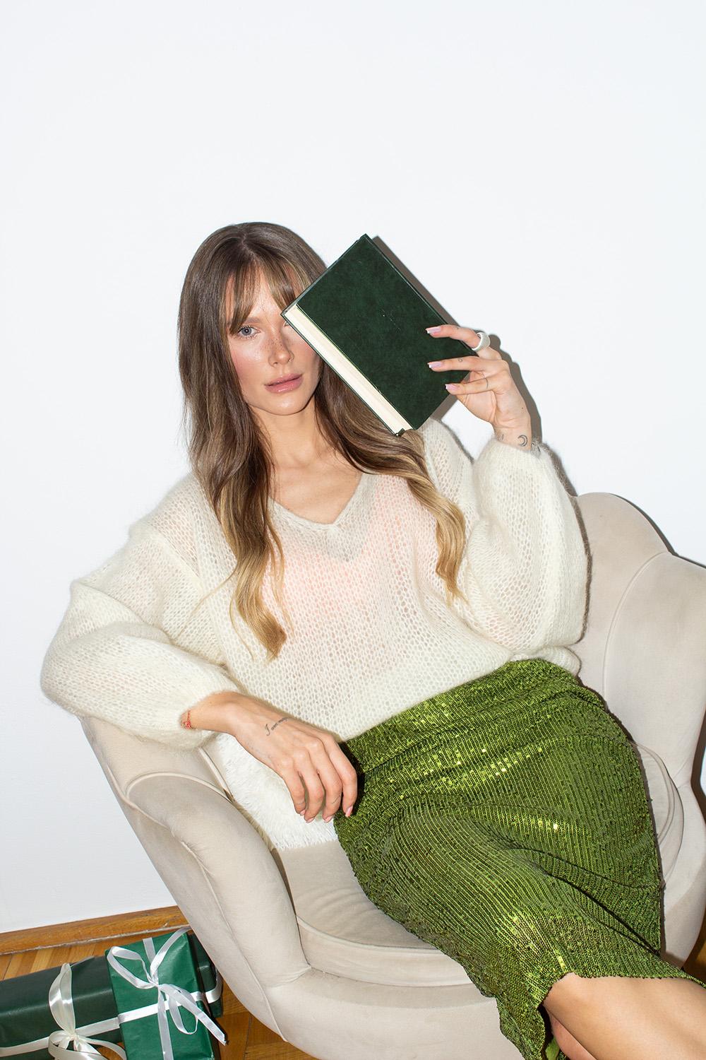 Frosted Matcha sequin dress