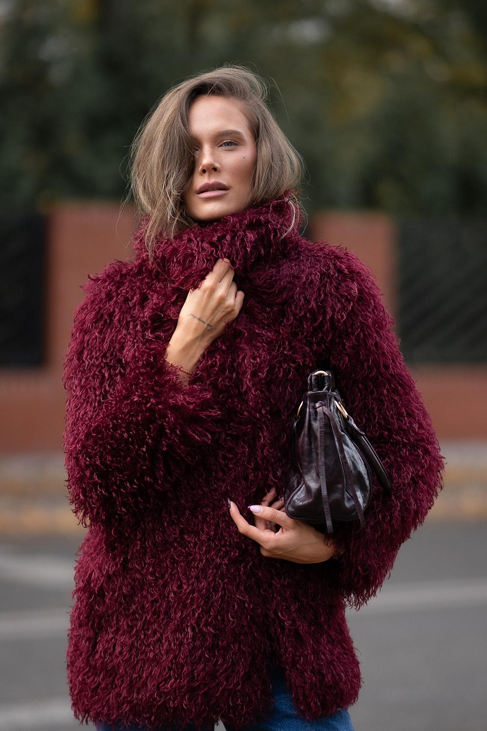 Blană artificială Cranberry Magic