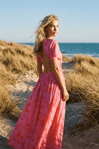Camellia open back maxi dress