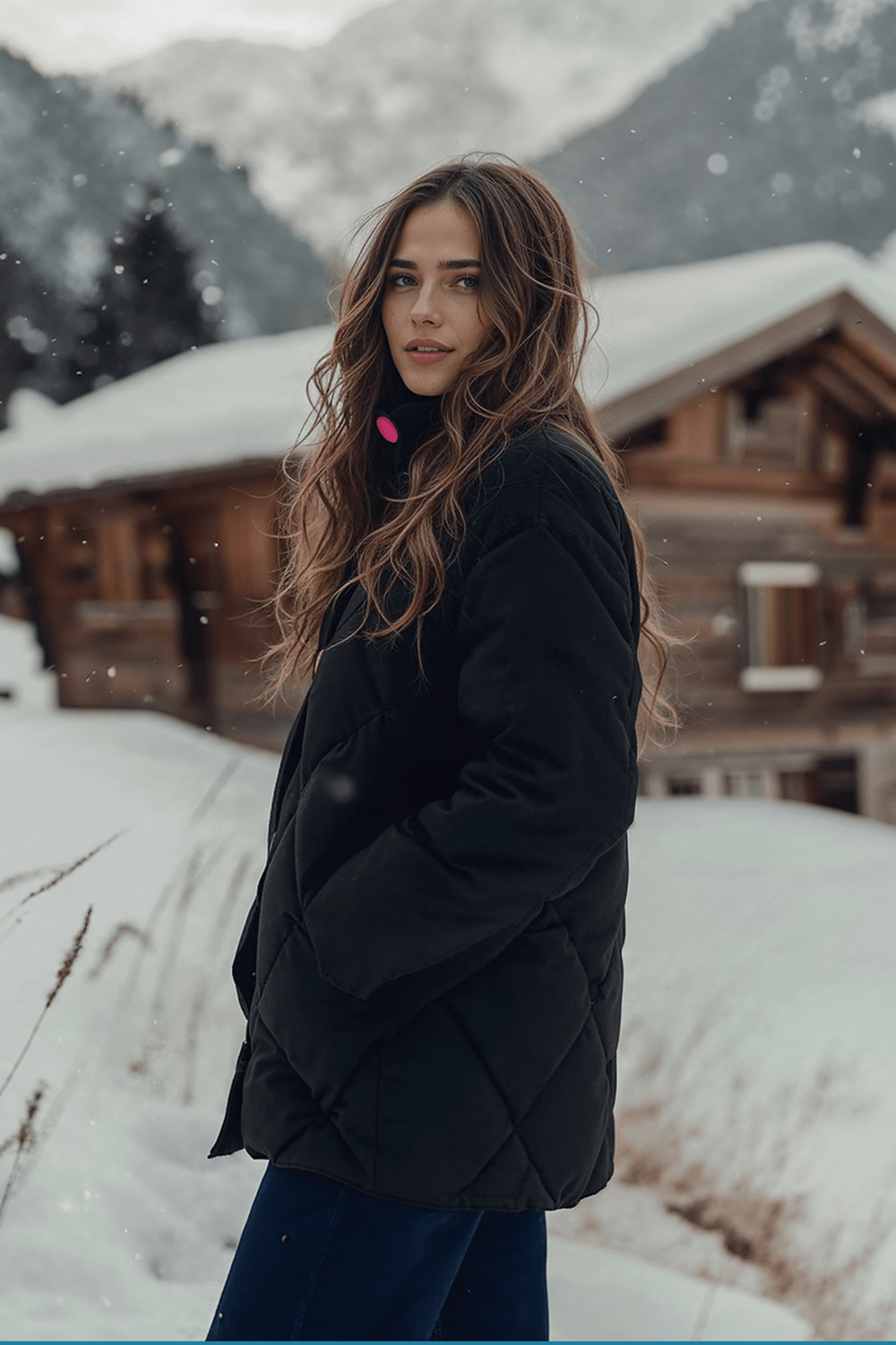 Meribel mørk slik dunjakke