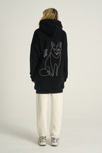 Wilder Fuchs langer Kapuzenpullover