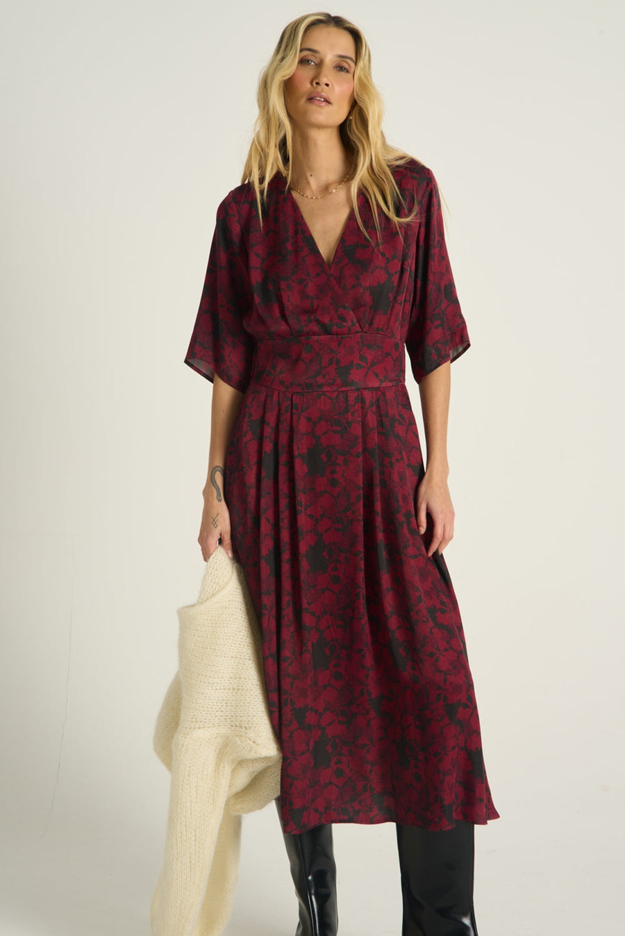 Cranberry Spark midi dress