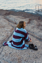 Lange Vest in Midnight Merlot